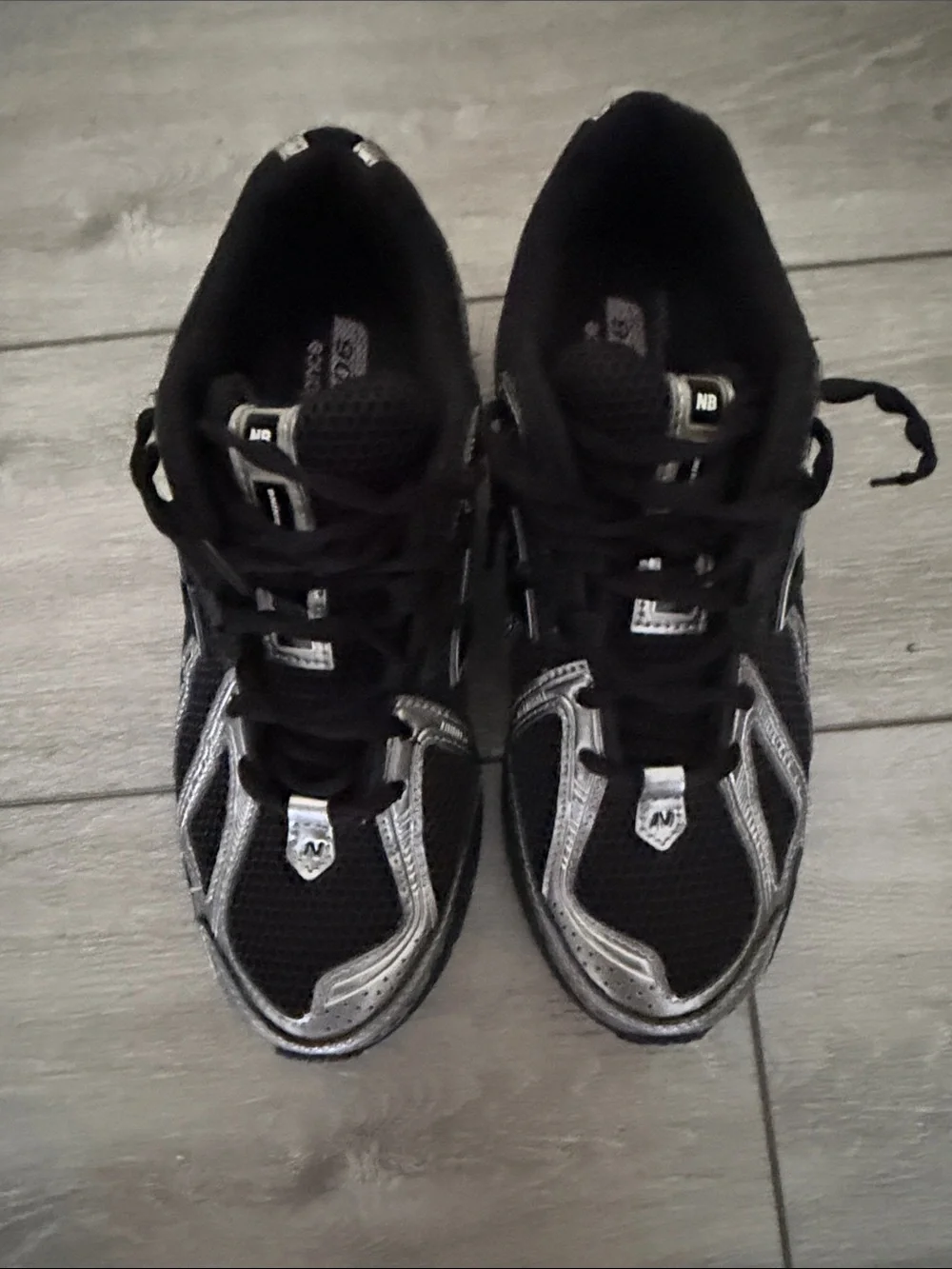 new balance mint condition  Black and Silver Athletic Sneakers - Style